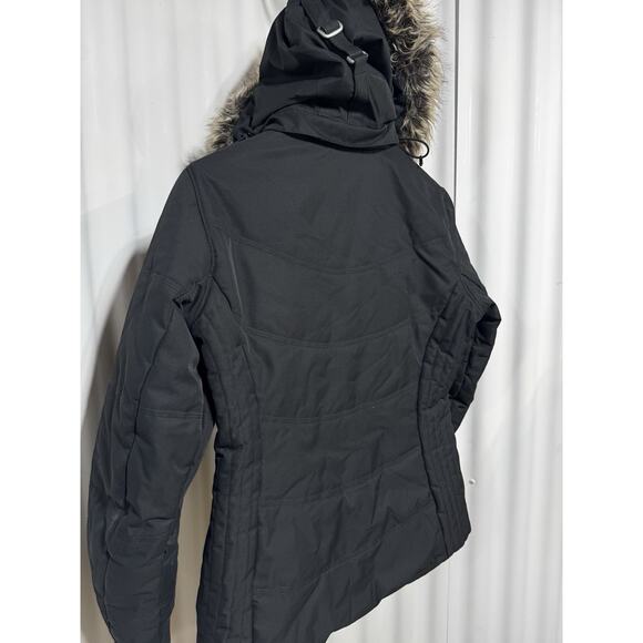 Obermeyer Alpine Ski Snowboard Jacket Black Faux Fur Hood Waterproof SZ 8 - Picture 12 of 14